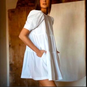 weworewhat|danielle bernstein white shift dress
